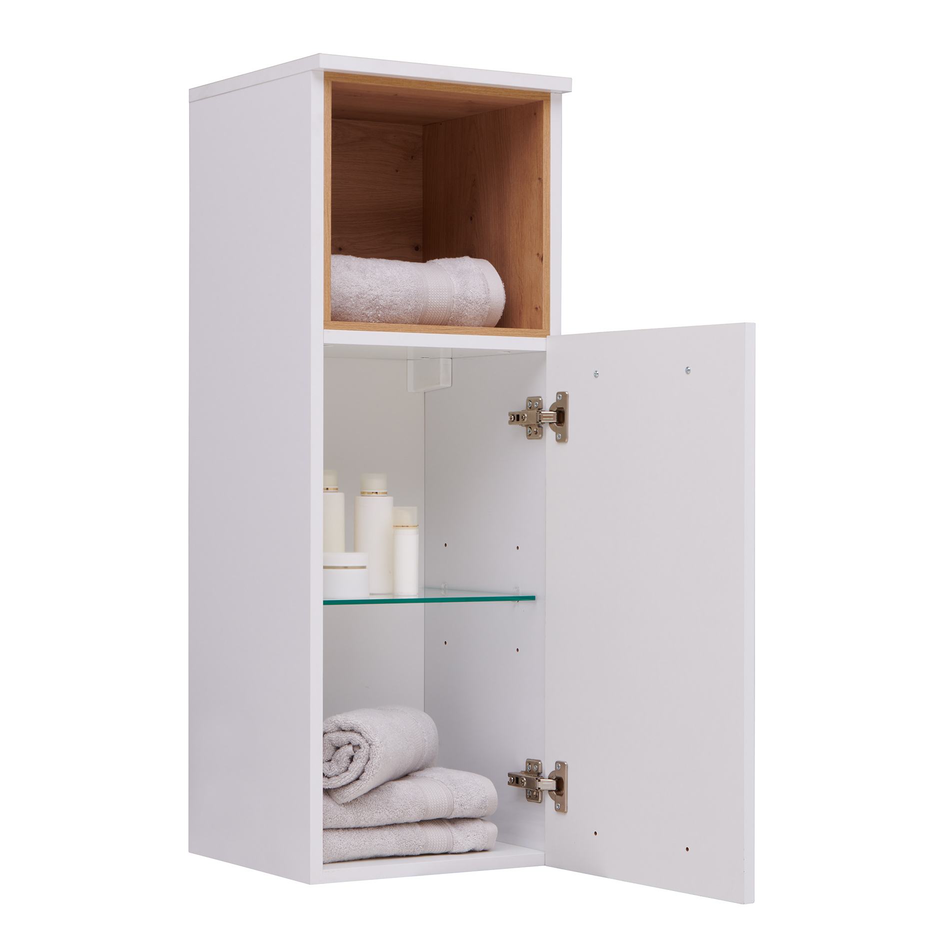 Midischrank - weiß - Artisan Eiche - 35 cm