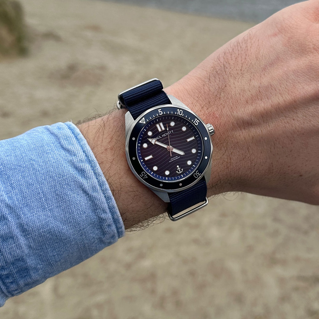 Paul Hewitt Ocean Diver Marinium Steel Nato Blau Ø 42