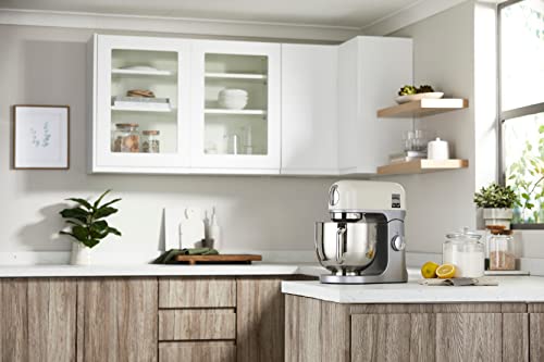 Kenwood kMix KMX750CR Robot de cuisine avec bol en acier inoxydable de 5 l, système de sécurité à usage sûr, boîtier en métal, 1000 W, kit de pâtisserie 3 pièces et protection anti éclaboussures, : Cuisine et Maison