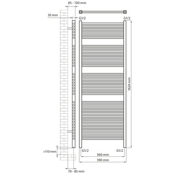 Haceka designradiator Sahara wit 897 Watt 162x59 cm
