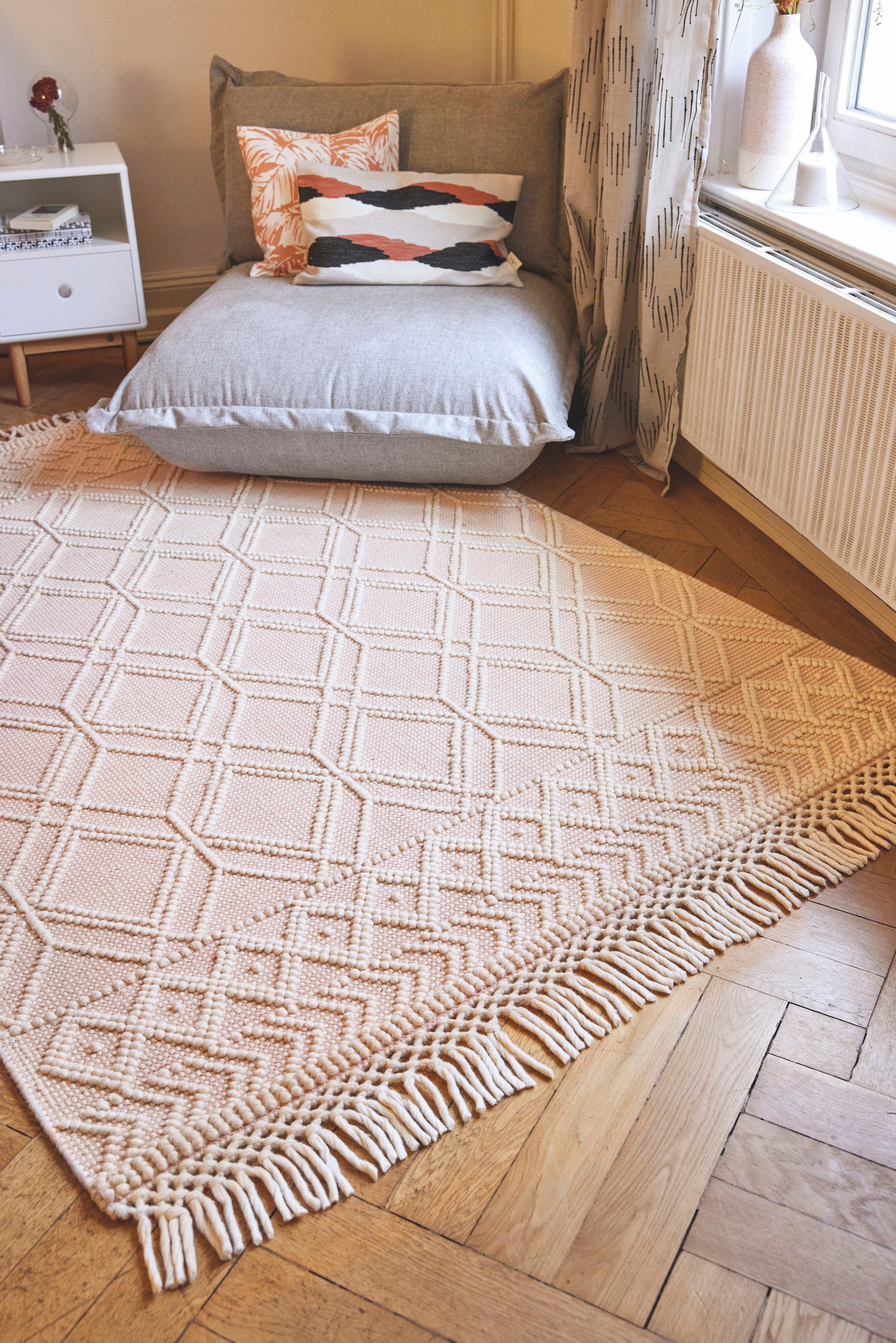 TOM TAILOR HOME Teppich »Colored Macrame« rechteckig 10 mm Höhe Handweb Teppich, reine Wolle, handgewebt, mit Fransen, Scandi Design