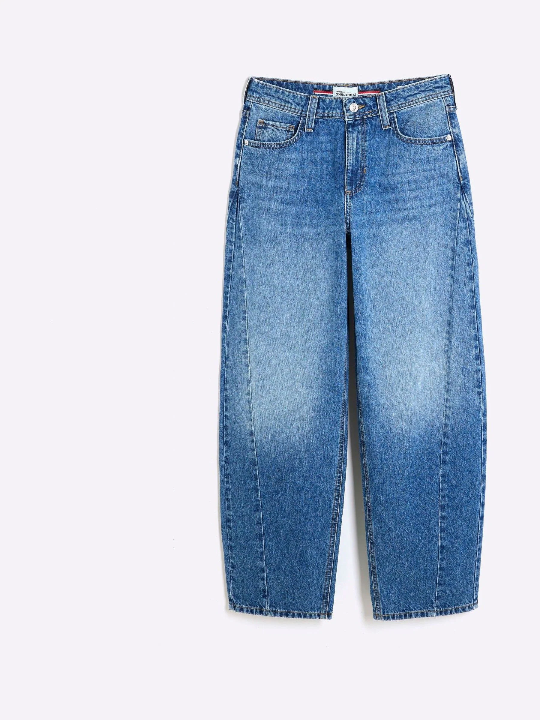 River Island Seamed Barrel 100% Cotton Jeans