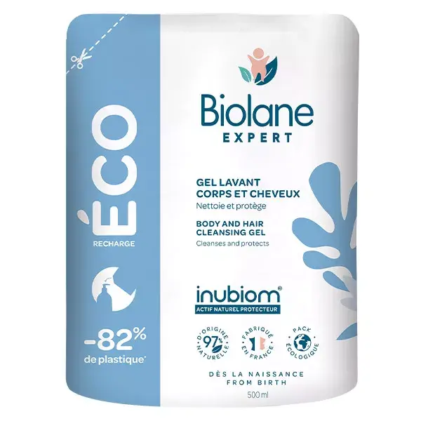 Biolane Expert - Gel para Corpo e Cabelo - Pele Sensível - Refil Ecológico - 500ml