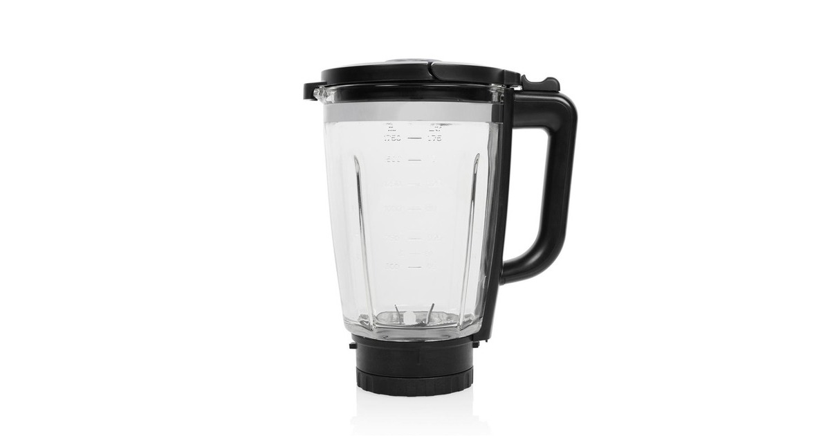 Princess212094 Blender Solid Pro  (Roestvrij staal/zwart, 1,75 liter | RVS messenblok 6 messen | auto-clean-functie | onderdelen vaatwasserbestending)