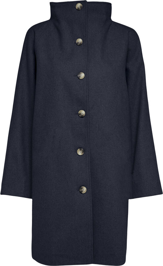 Selected Femme SLFVINNI WOOL COAT Mørkeblå