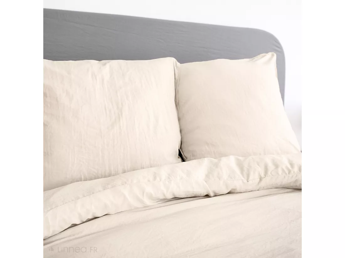 Parure 240x220 cm MILA polyester micro lavée marron sable 3 pièces