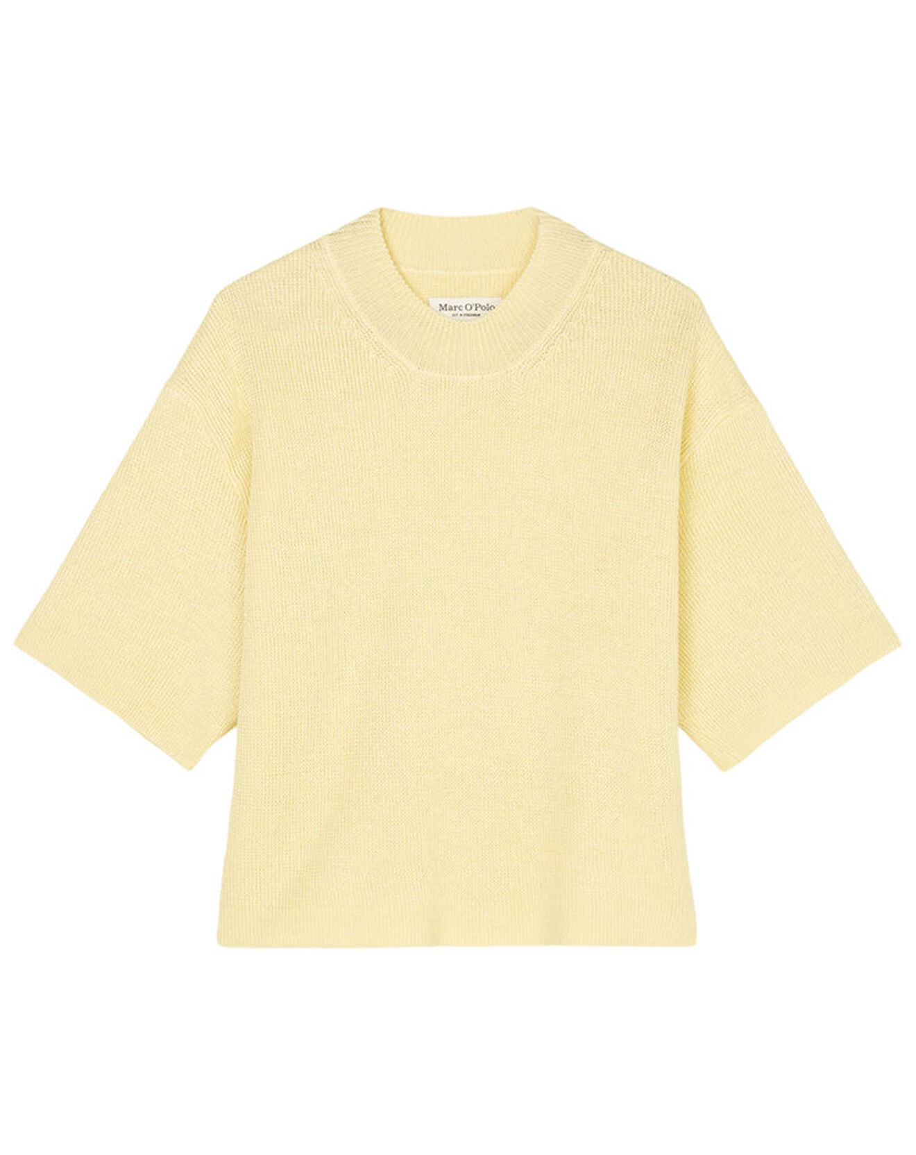 Marc O'Polo Pull 100% Lin manches courtes Col R jaune clair