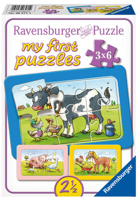 Ravensburger Puslespill Dyrevenner 3x6 Biter