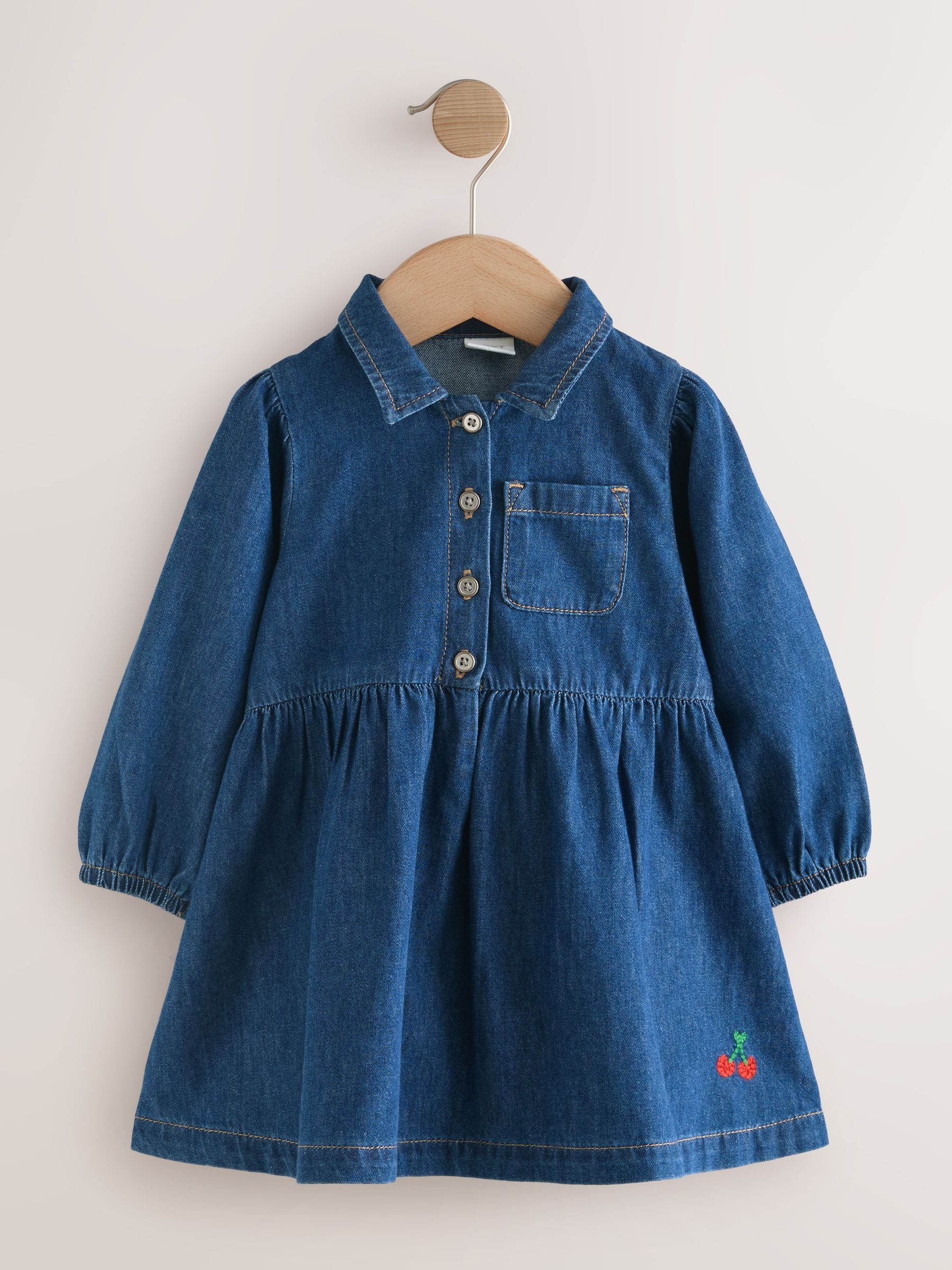 Denim donkerblauw - Overhemdjurk (3 mnd - 8 jr)