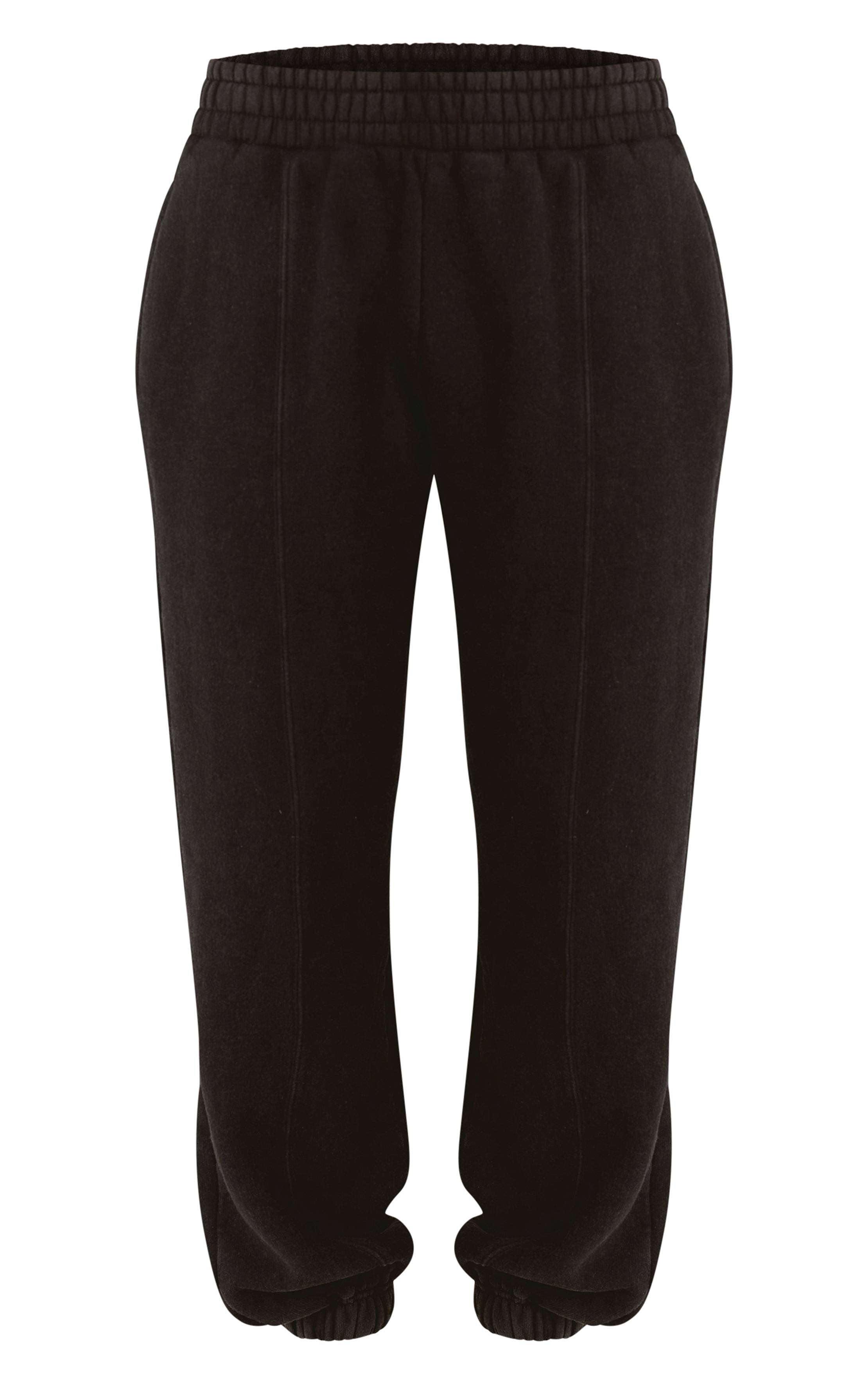 Charbon Pantalon De Jogging À Revers Avec Coutures Contrastées Effet Délavé Acide