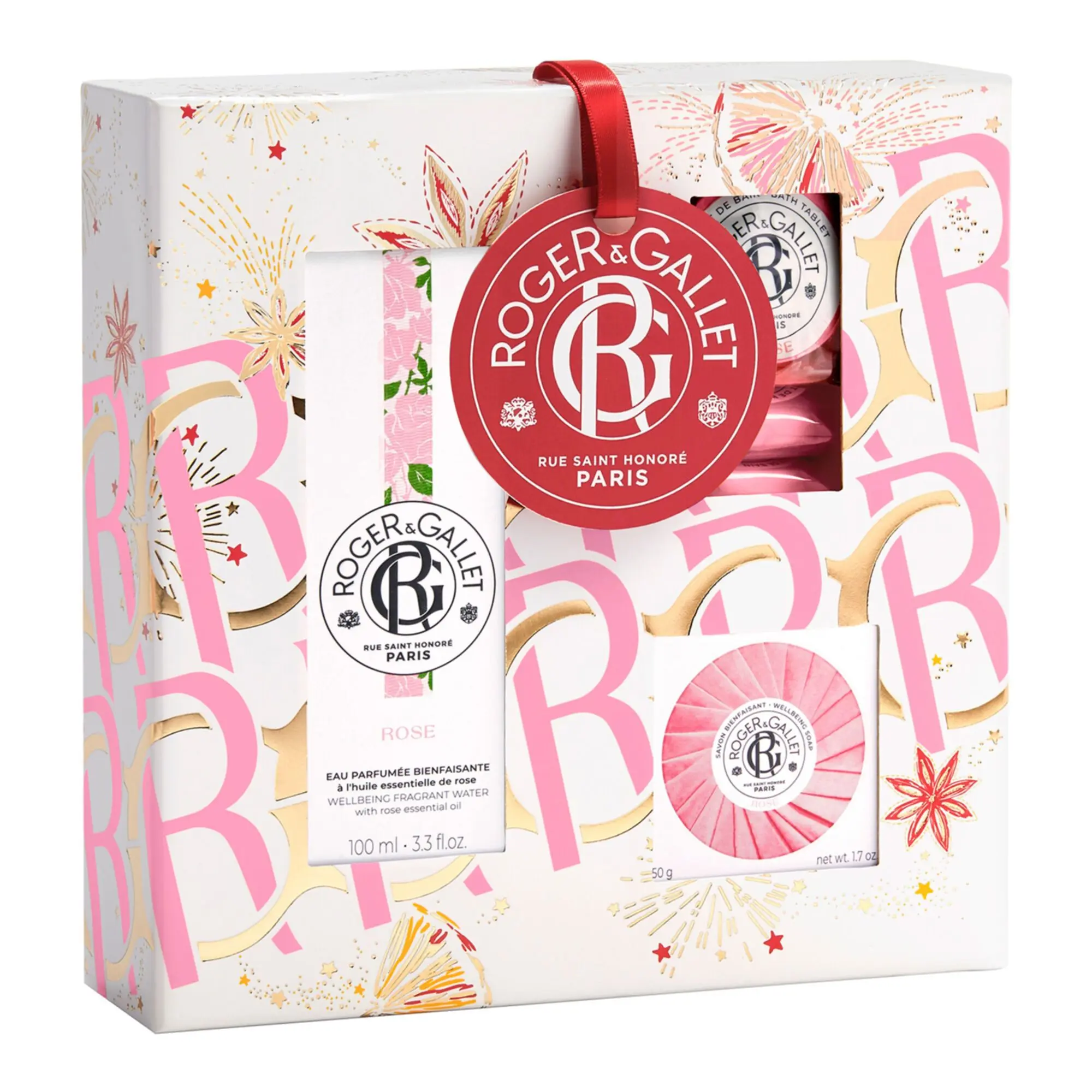 Roger&Gallet - Coffret Rose Eau Parfumée 100ml, 10ml & Savon- Femme