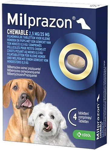 Milprazon - Chewable - Wormenkuur - 2,5 mg / 25 mg - Voor Pup en Kleine Hond