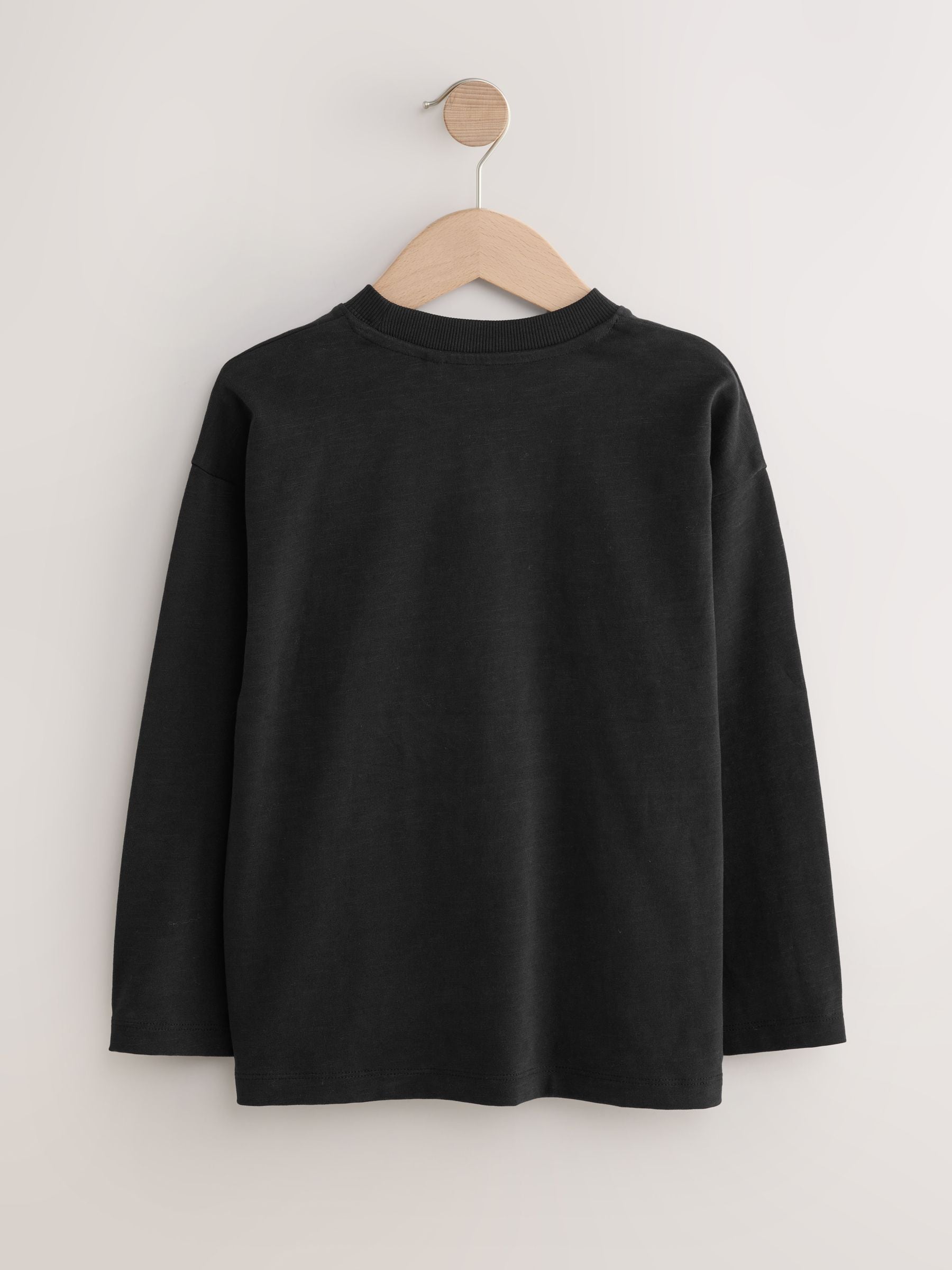 Zwart - Behaaglijk T-shirt met lange mouwen (3-16 jr)