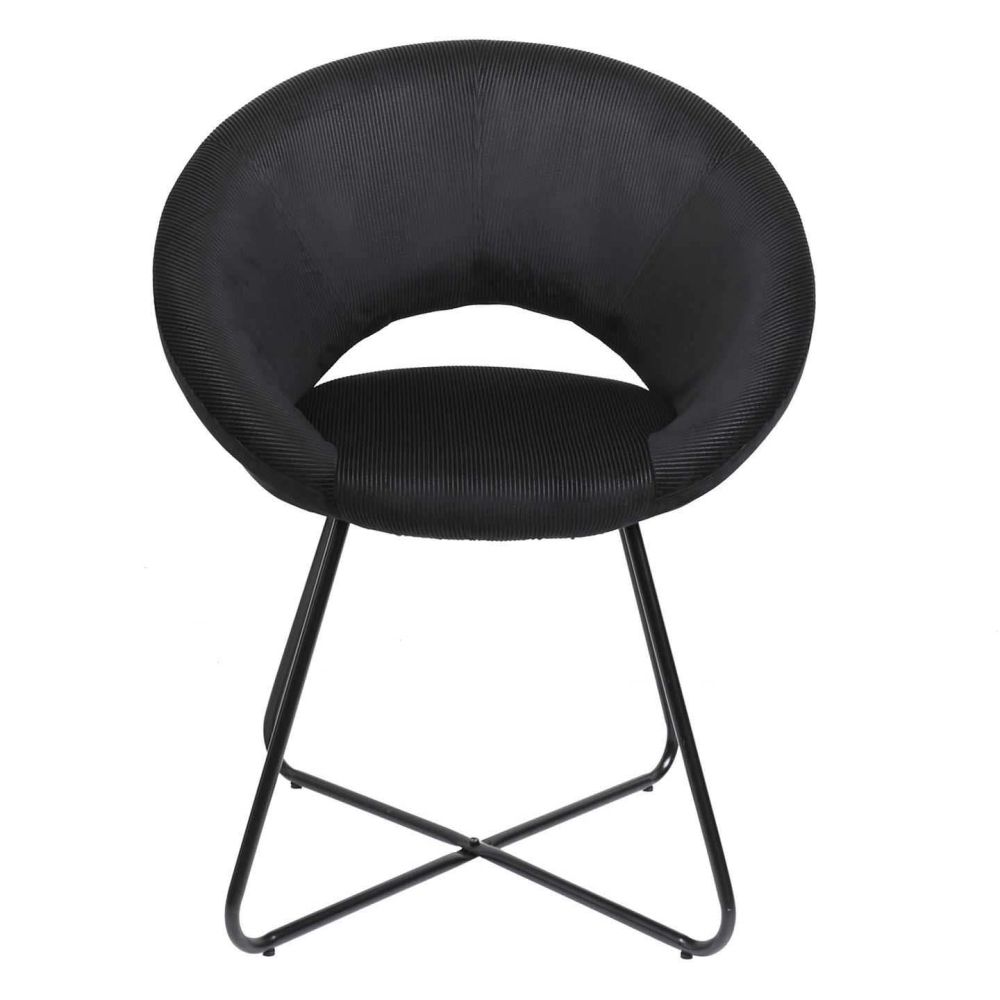 Fauteuil rond en velours cotelé giulia