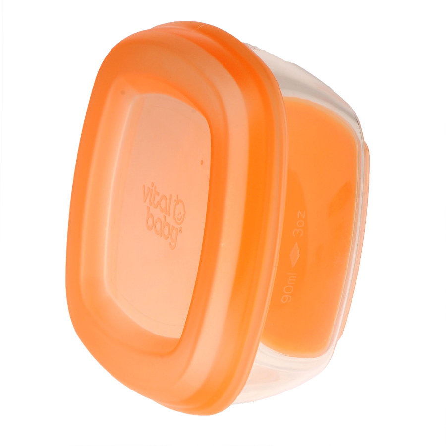 vital baby Gefrierschalen mini ab dem 4. Monat 90 ml, 4 Stück in orange