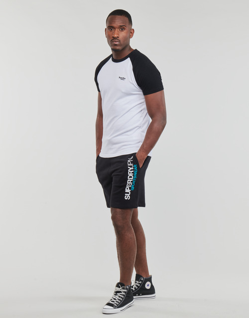 Superdry - ESSENTIAL LOGO BASEBALL TSHIRT - Blanc / Noir