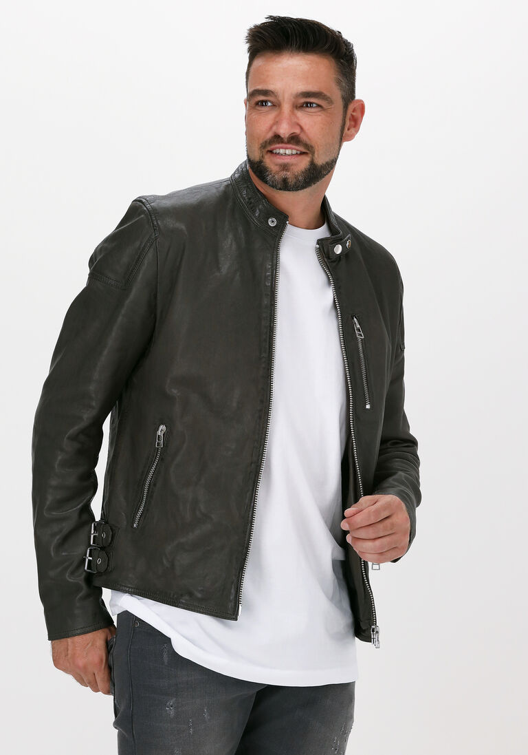 GOOSECRAFT groene goosecraft leren jas gc galway biker