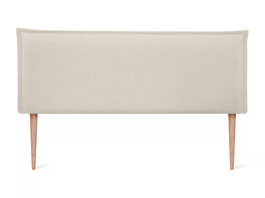 DHOME Tête de lit en lin naturel lisse avec garniture 150x105cm avec pieds Lits 150 - Beig