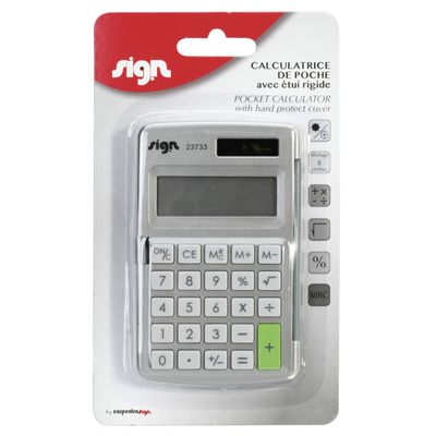 Calculatrice de poche Sign KF01602 - 8 chiffres - alimentation batterie et solaire