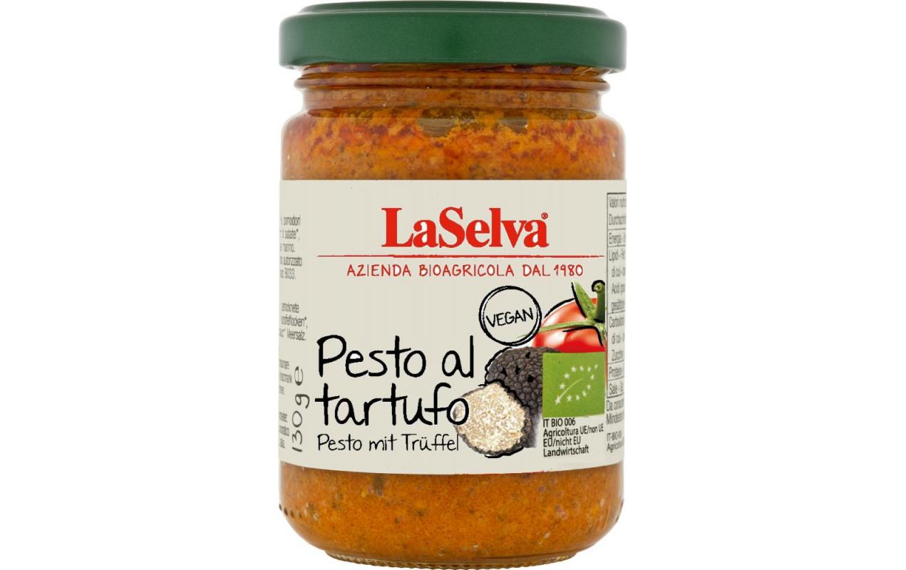 Glas Bio Pesto al tartufo 130 gTrüffelpesto mit getrockneten Tomaten