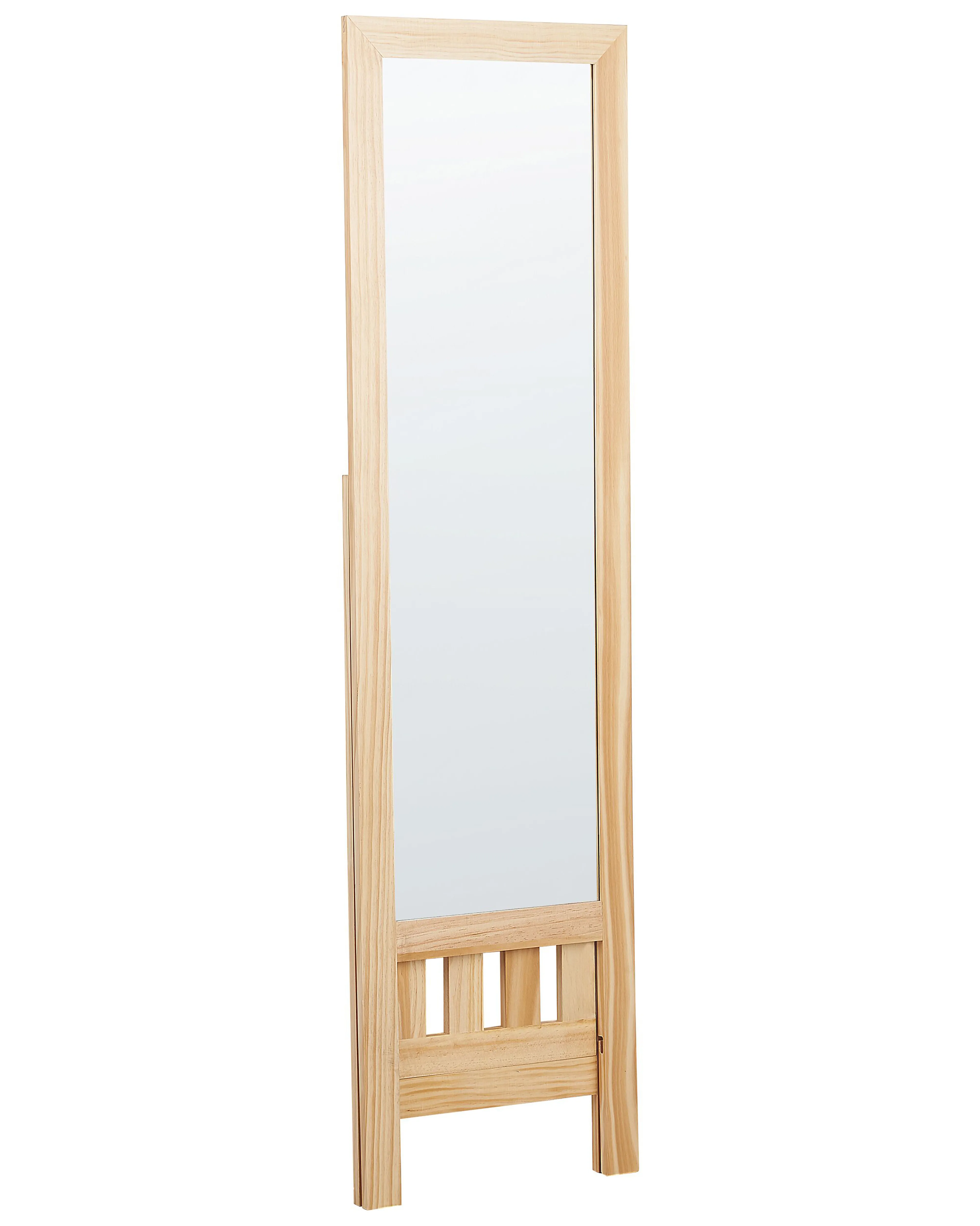 Staande spiegel met schap LUISANT 145 cm Dennenhout Lichtbruin