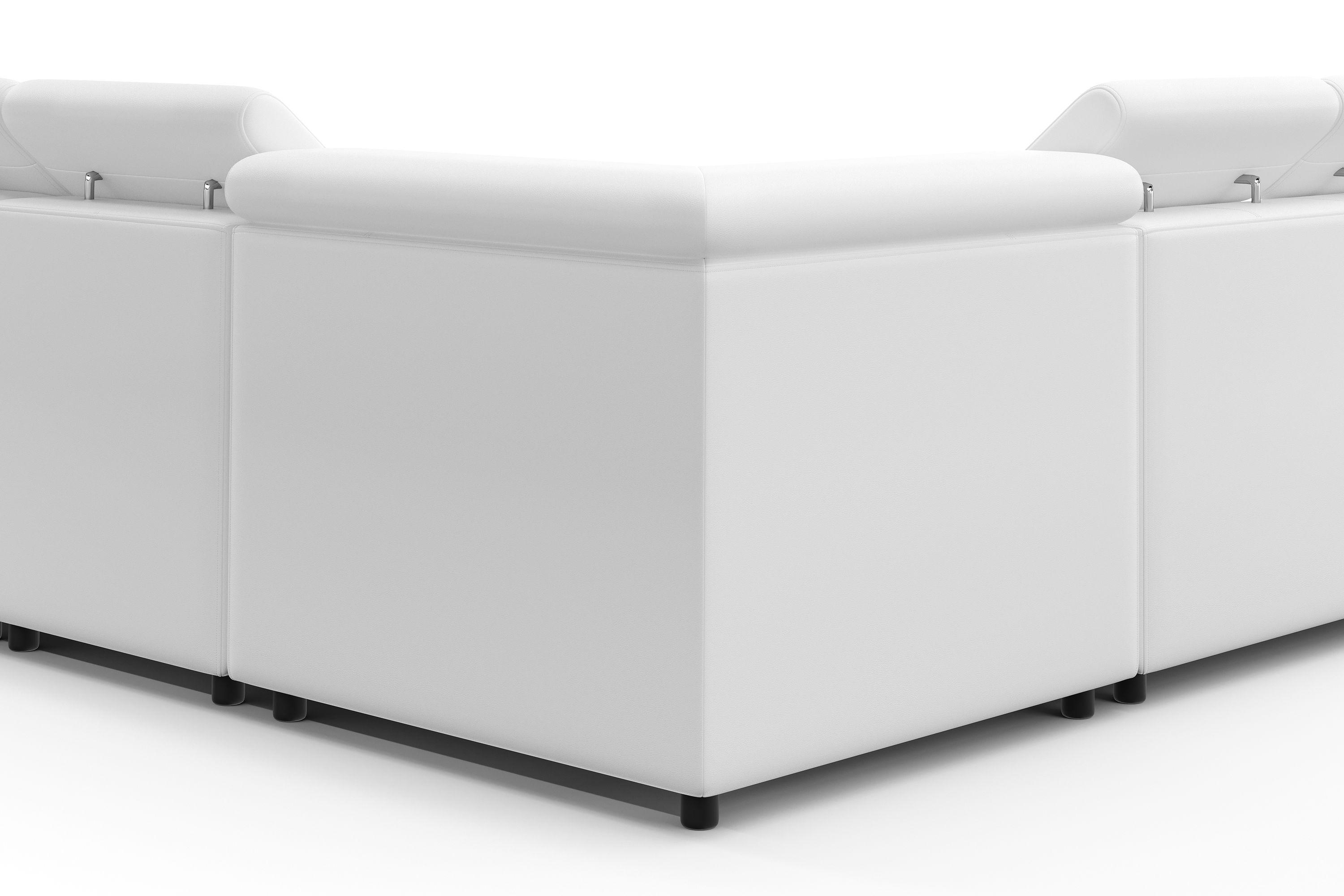 Ecksofa Leder CRISTIANO links/rechts weiss