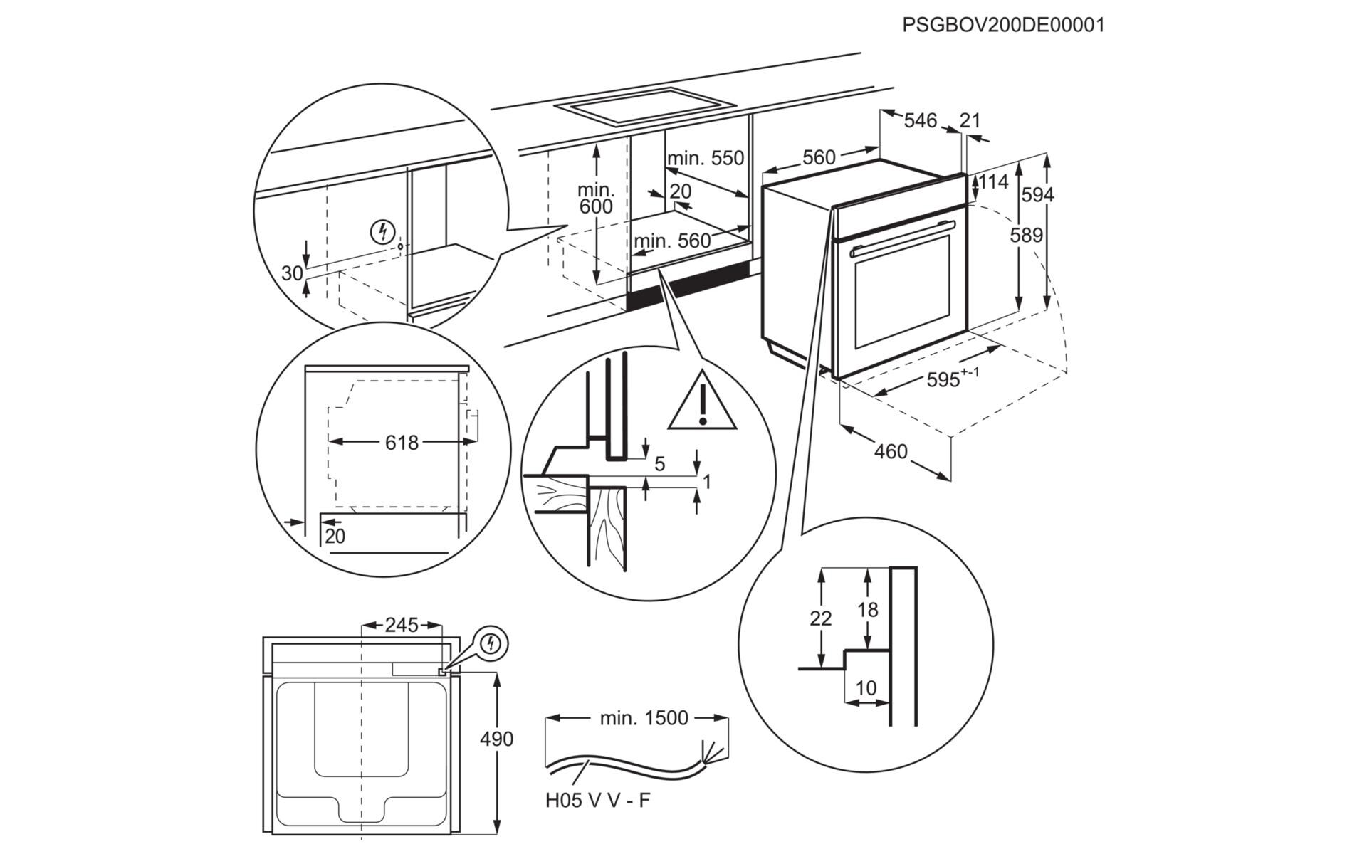 Einbaubackofen EB6PL70KCN Chrom A++<br>Backofen für den Einbau