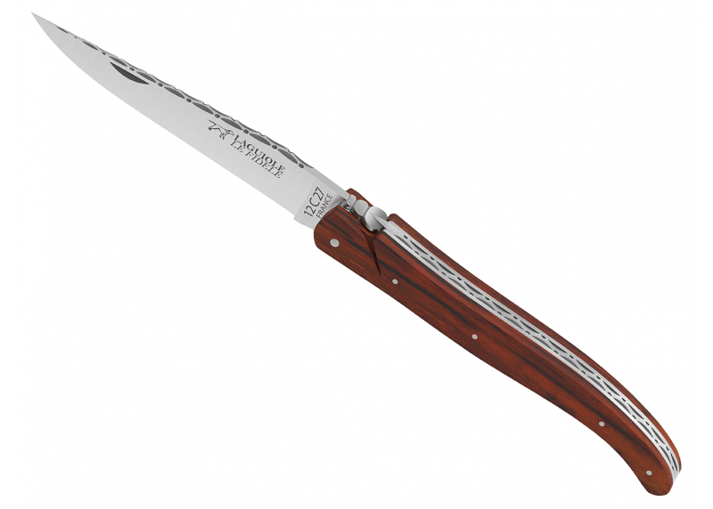 Couteau Laguiole ressort forgé Plein Manche en bois de cocobolo