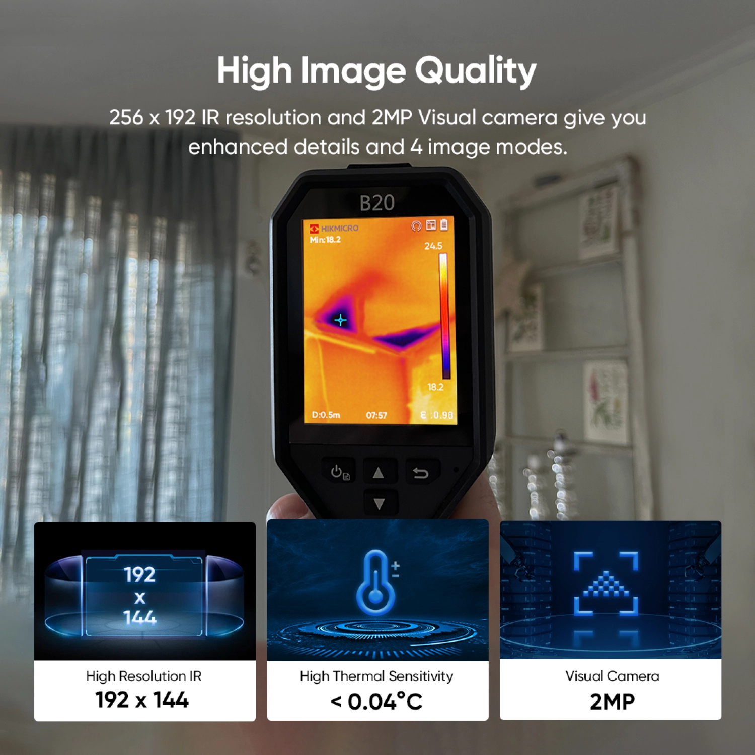 HIKMICRO B20 Warmtebeeld camera -20ºC tot 550ºC - 320 x 240px - 16GB - IP54