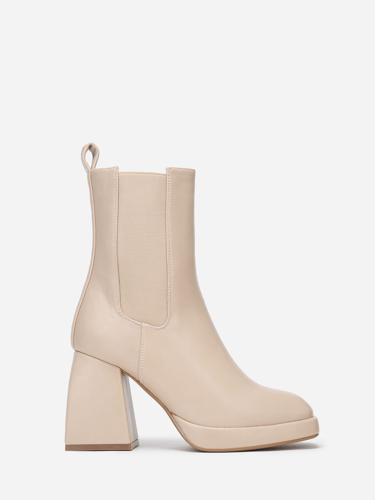 Bottines chelsea à plateforme- Beige