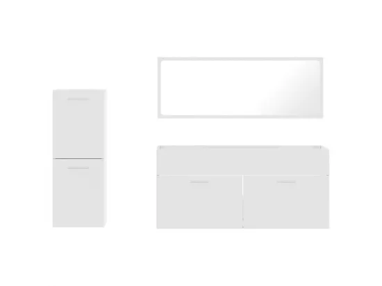 Ensemble de meubles de salle de bain 3 pcs blanc brillant