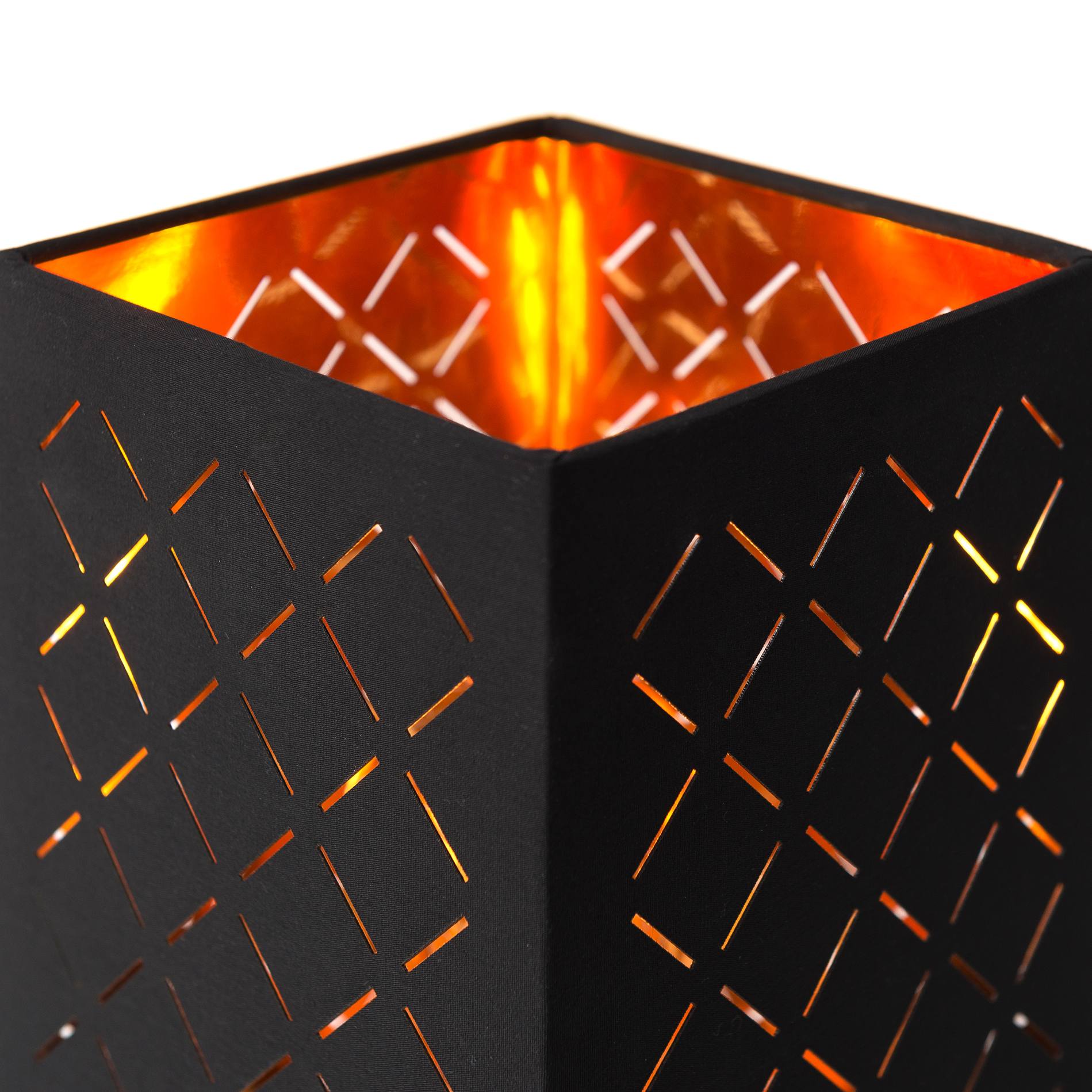 LED-Tischleuchte - schwarz-gold - mit Flammeneffekt
