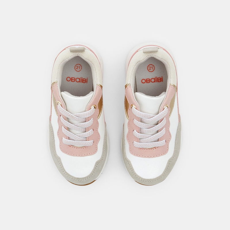 Baskets running beige bébé fille