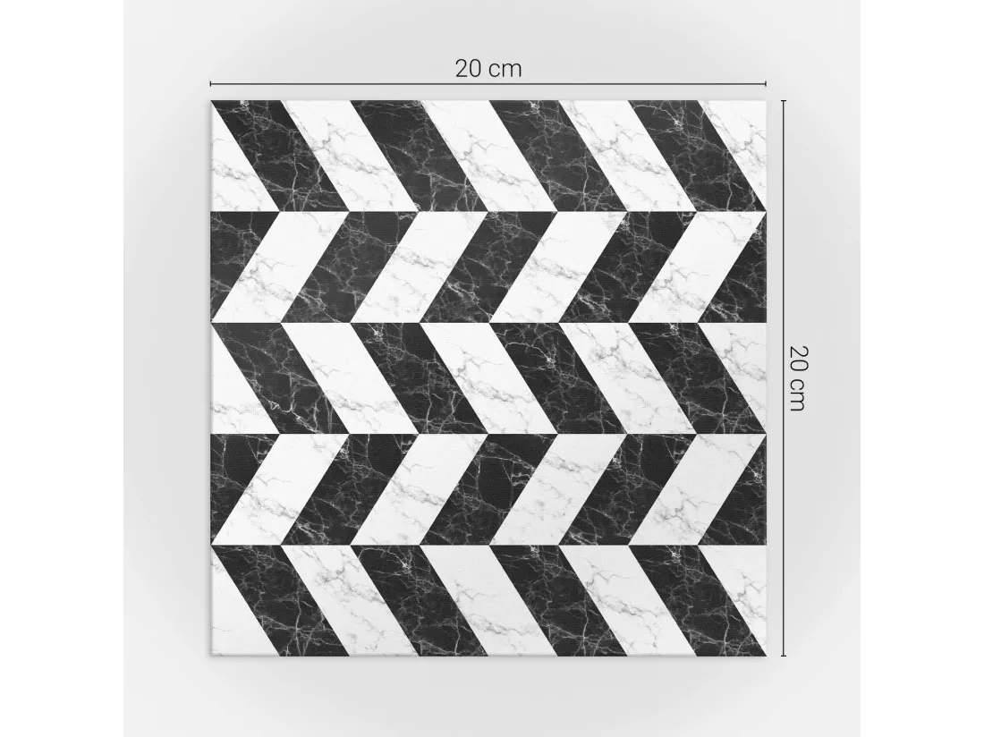 Carreaux autocollants PVC, Carrelage PVC adhésif - 20x20x20 - Motif à chevrons en marbre