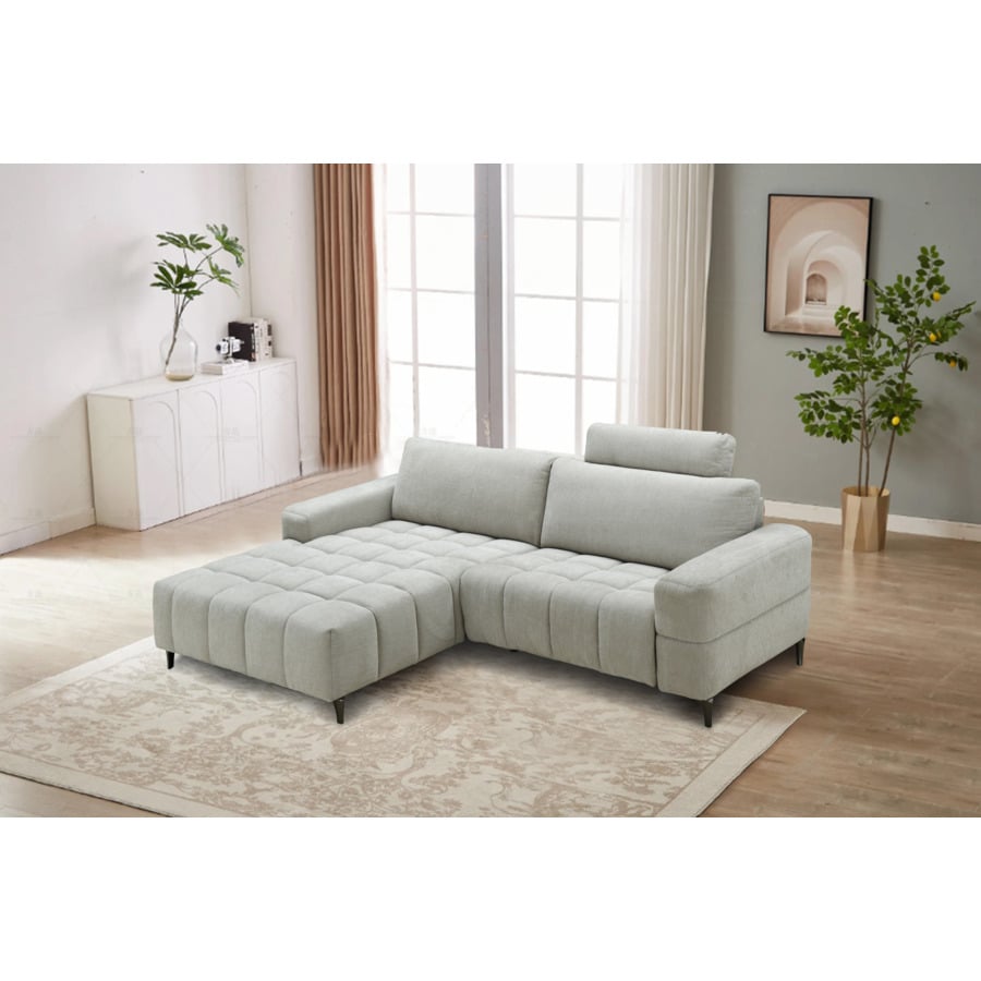 Ecksofa Duala Stoff beige, Recamière rechts