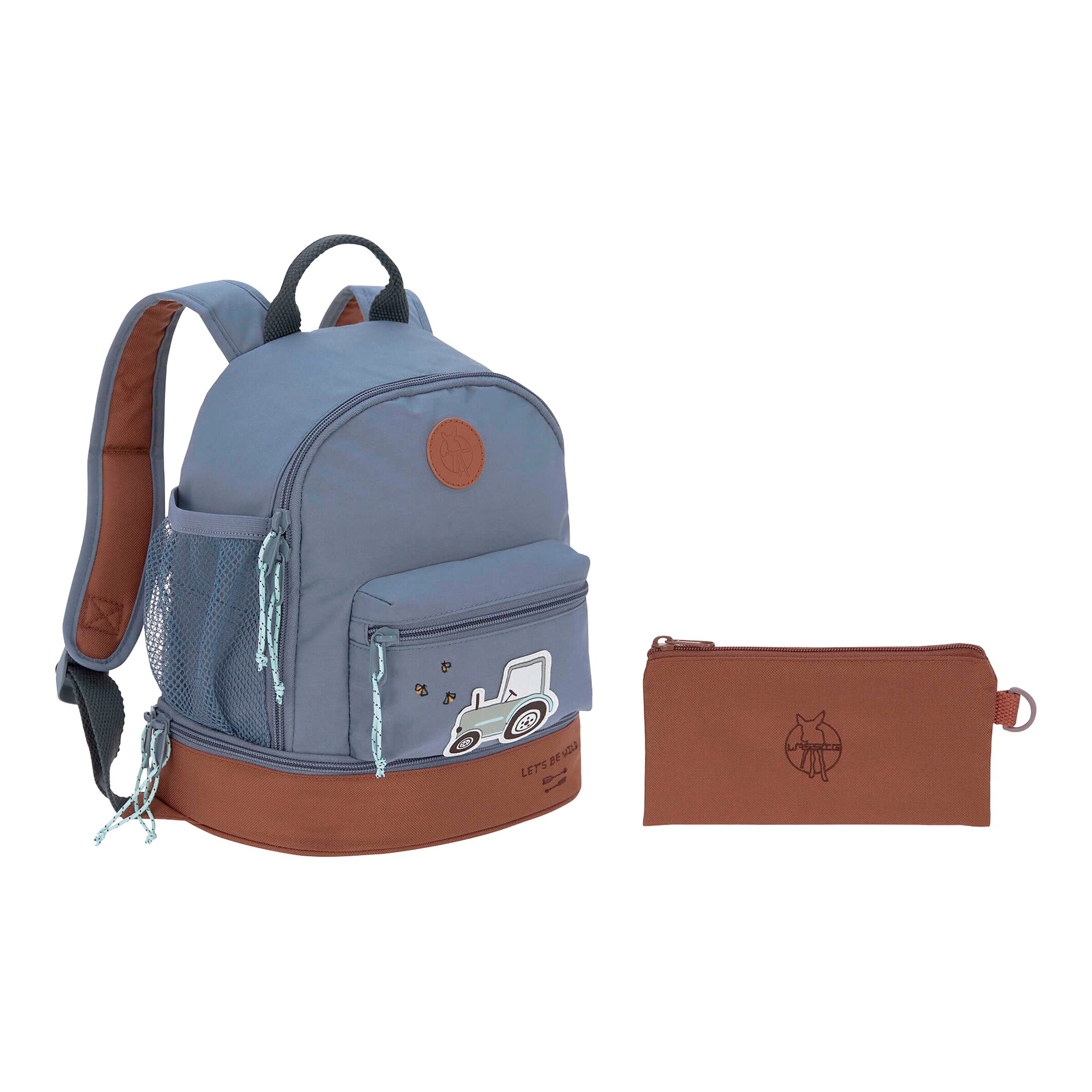 Lässig Kindergartenrucksack Mini Backpack Adventure Traktor blue denim