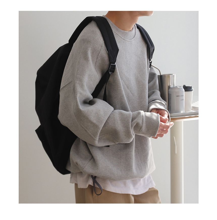 Okwano - Sweatshirt met ronde hals en effen kleur