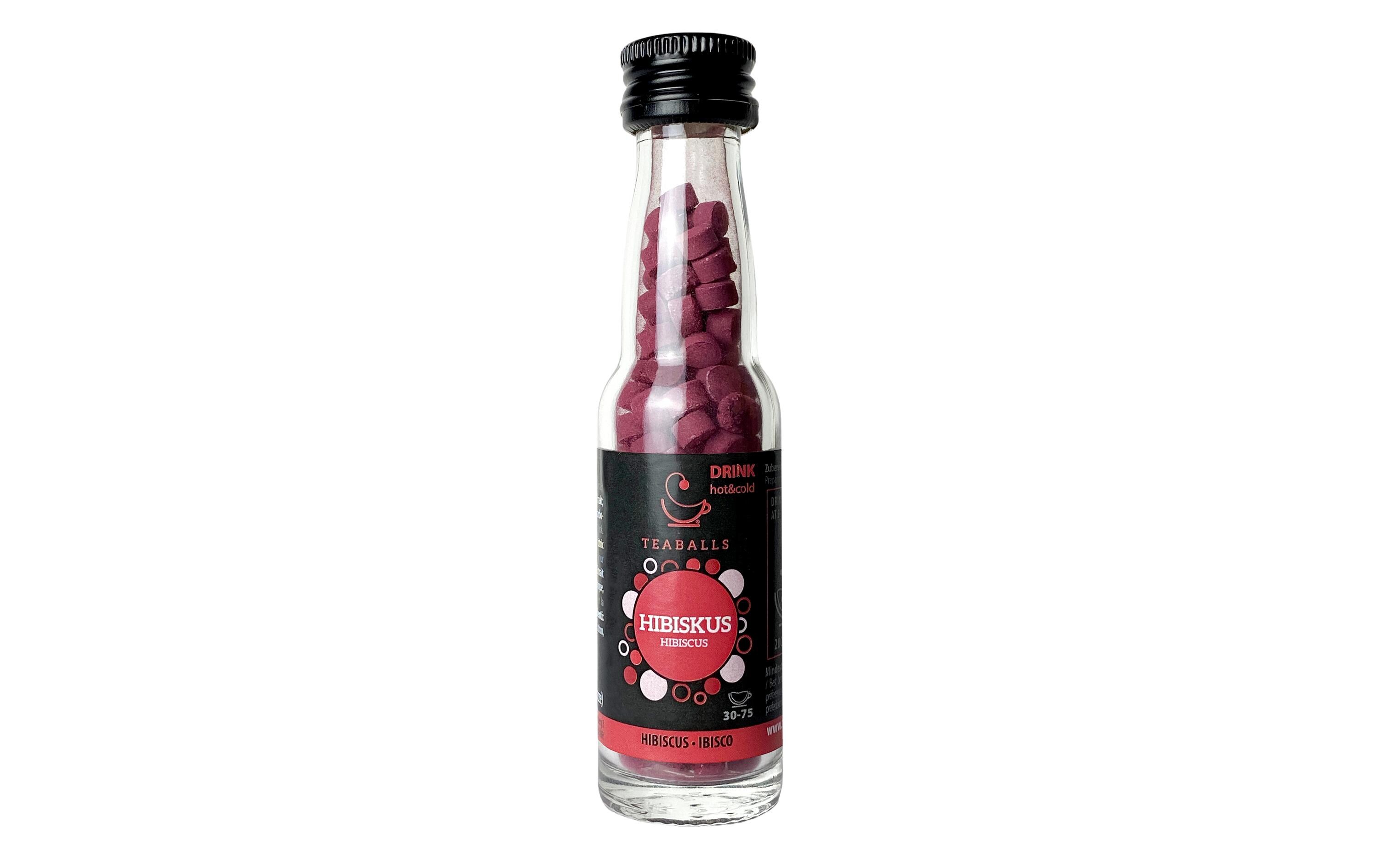 Teaballs Hibiskus Black Selection 30-75 TassenPraktische Portionen zur Aromatisierung von Wasser