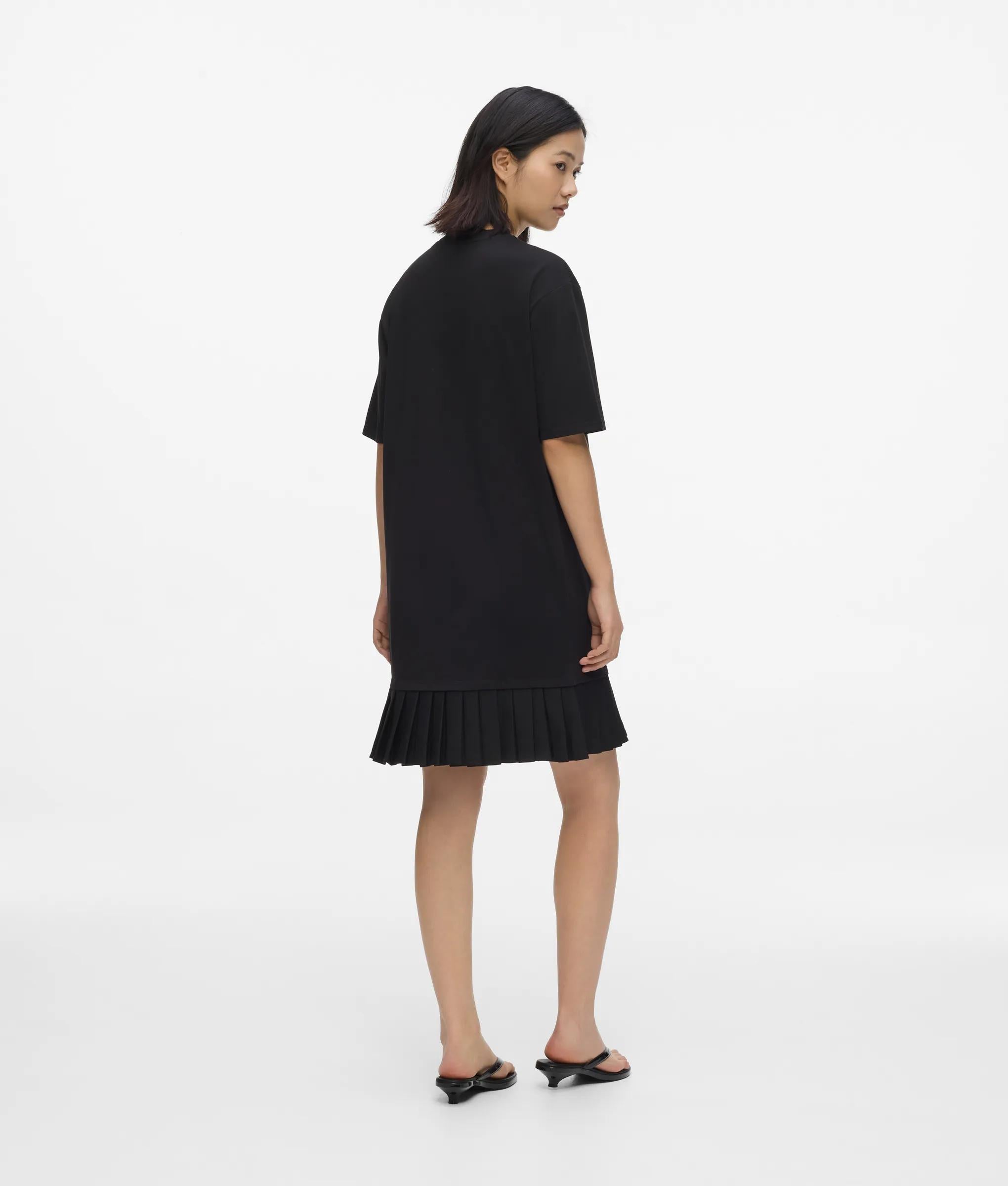 T-shirtjurk met geplooide zoom