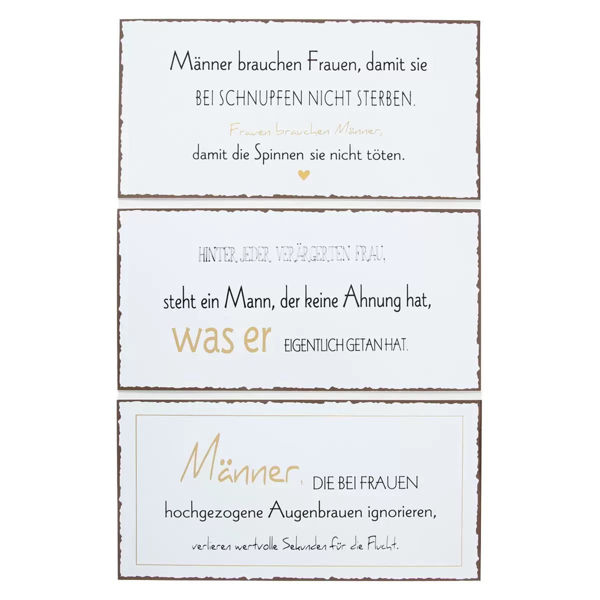 Dekoschild Männer gold,schwarz,weiss