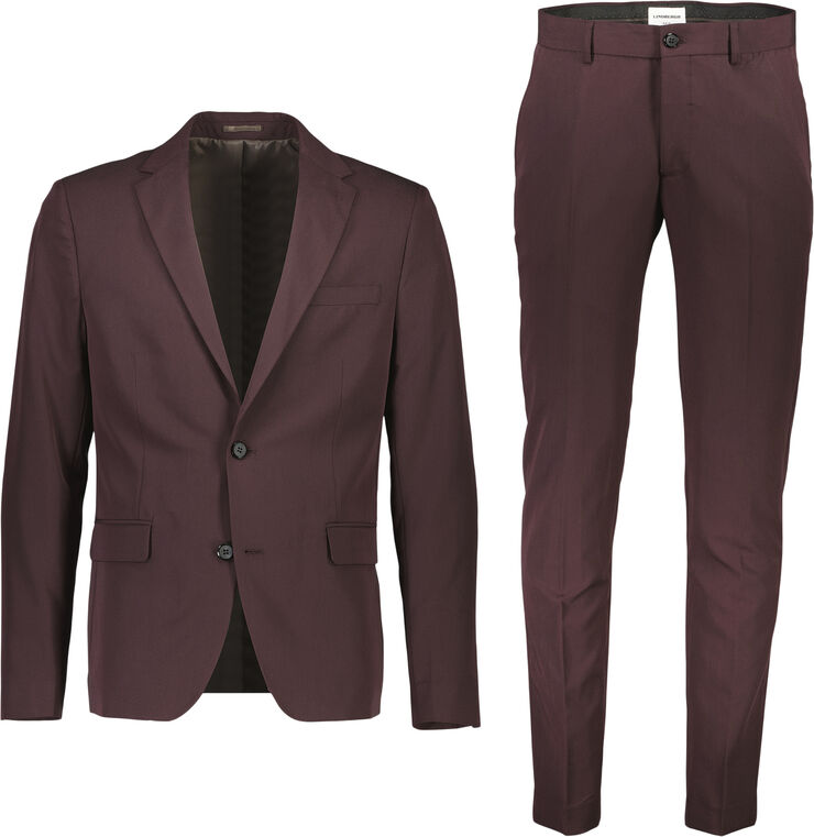 Lindbergh Fine twill stretch suit Dk burgundy