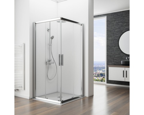 Douchekolom inclusief eengreepsmengkraan Schulte Modern plus extra vlakke hoofddouche chroom D969271 02