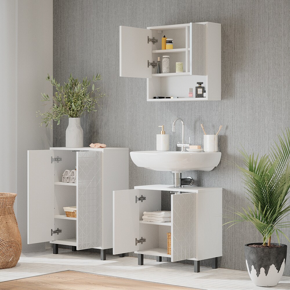 Vicco Badschrank Agasta für Badezimmer 3 Regalfächer, breiter Badezimmerschrank