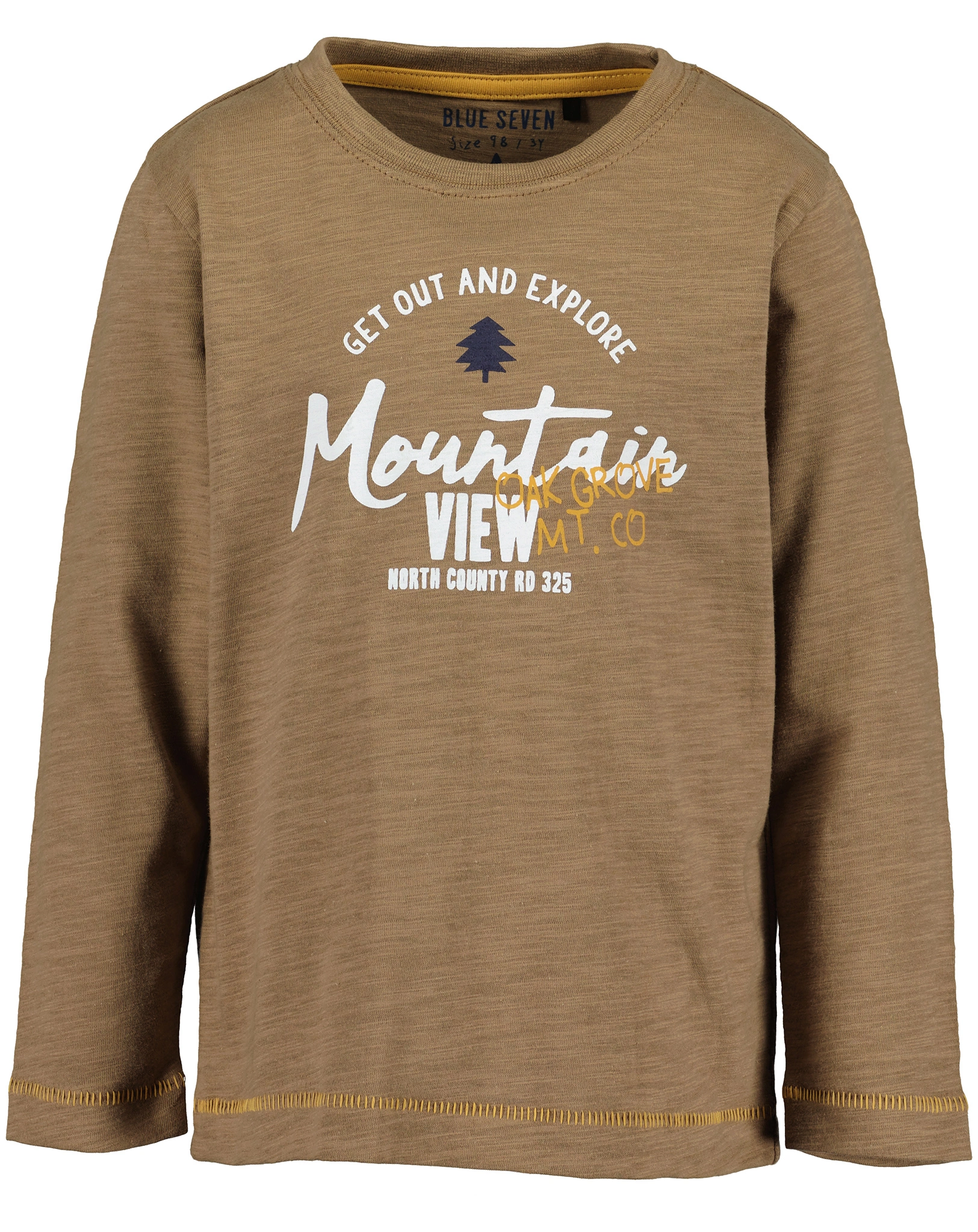 Langarmshirt MOUNTAIN VIEW in nuss