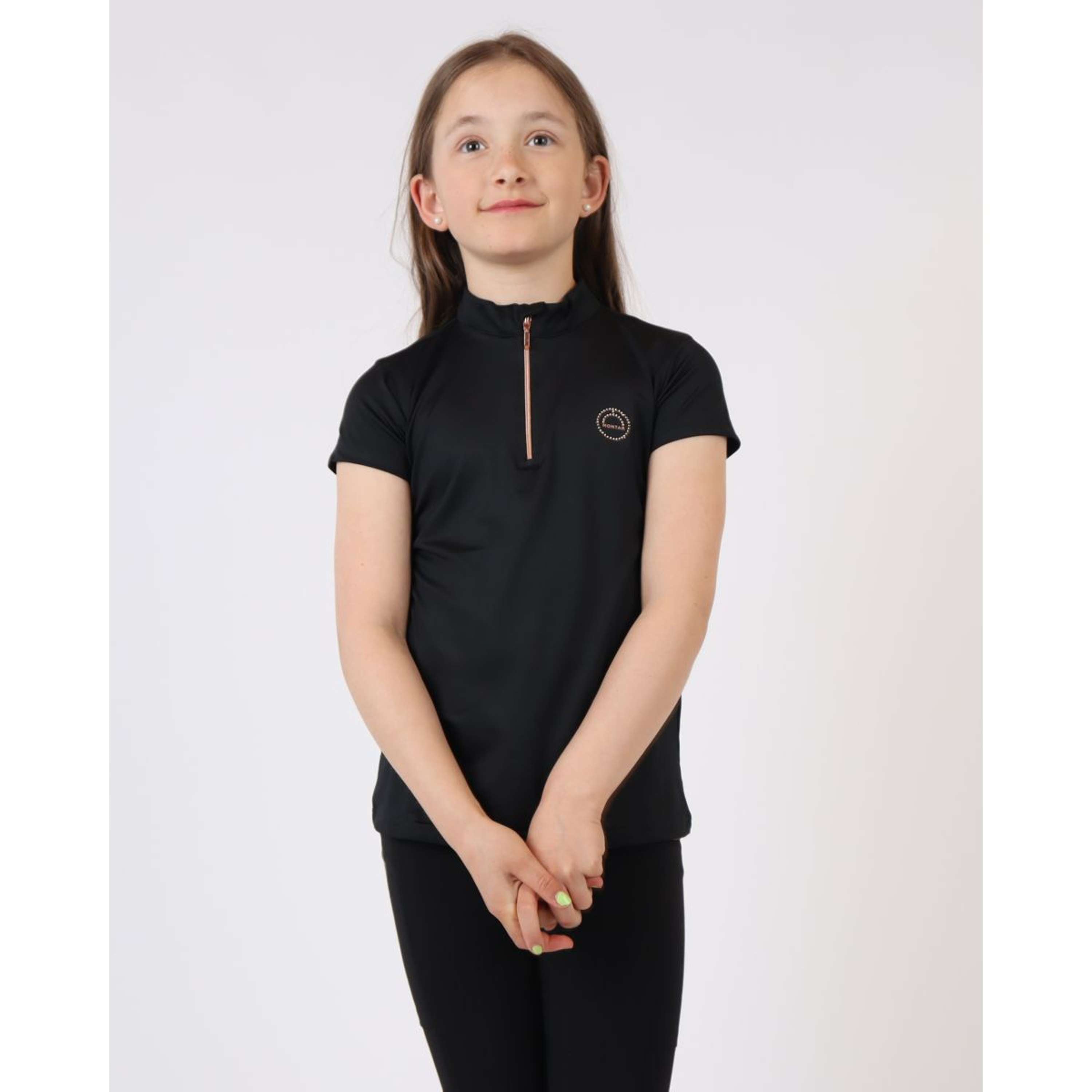 Montar Poloshirt Everly Rosegold Junior Zwart