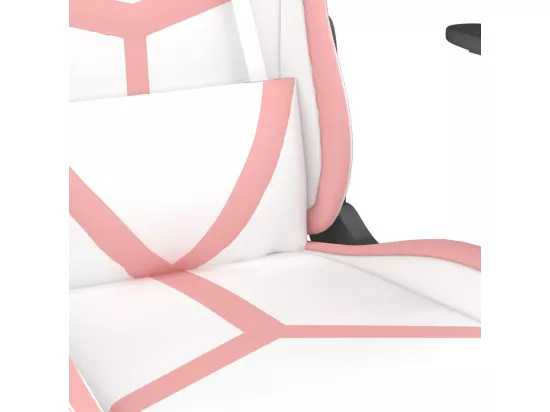 Chaise de jeu de massage Blanc et rose Similicuir