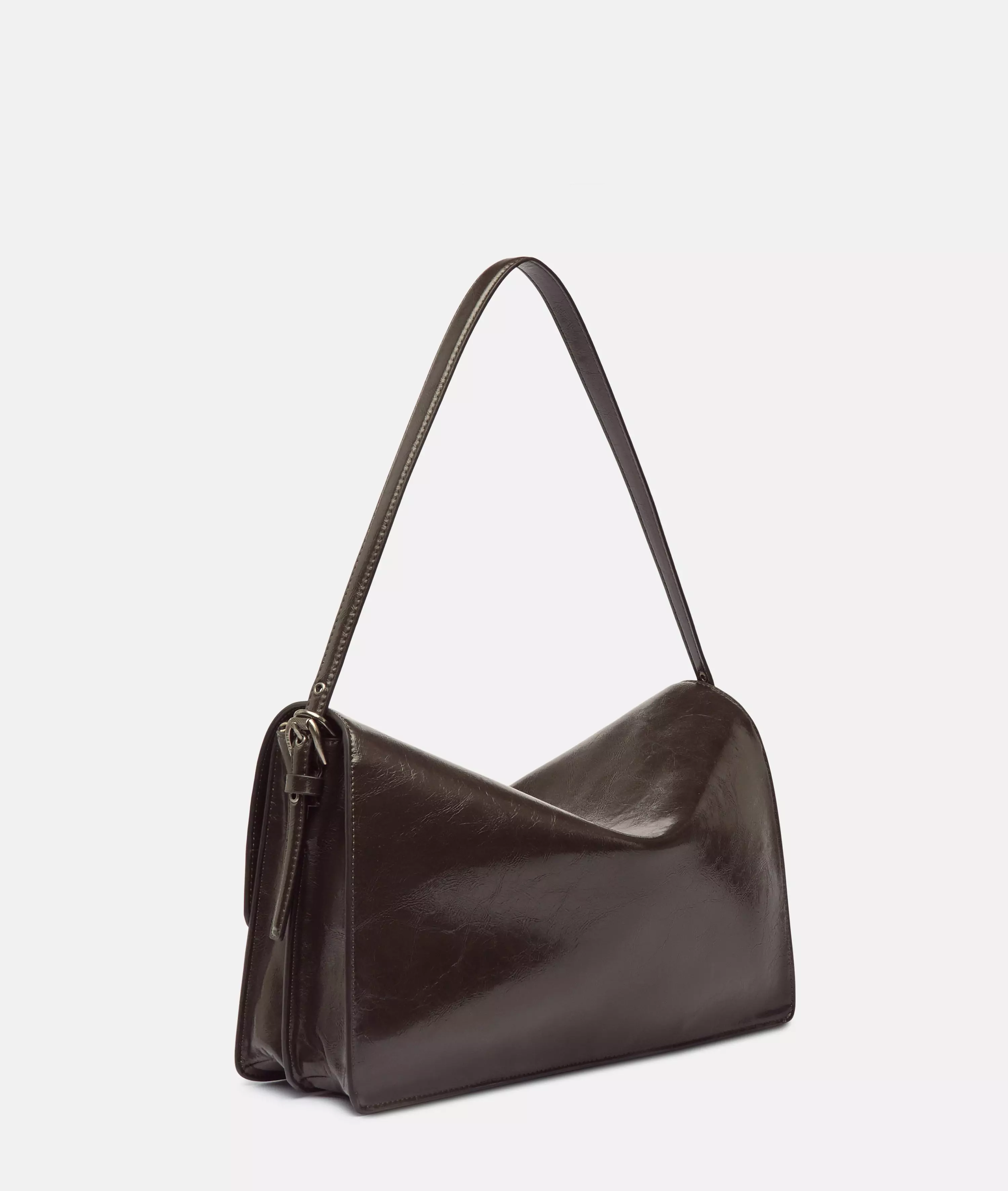 Audrey Crossbody M Spacious shoulder bag in patent leather look with glossy finish