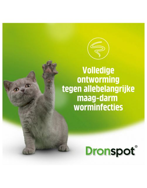 Dronspot Spot-On Kat  >2.5 - 5 Kg - Anti wormenmiddel - 2 pip 2.5 - 5 Kg M