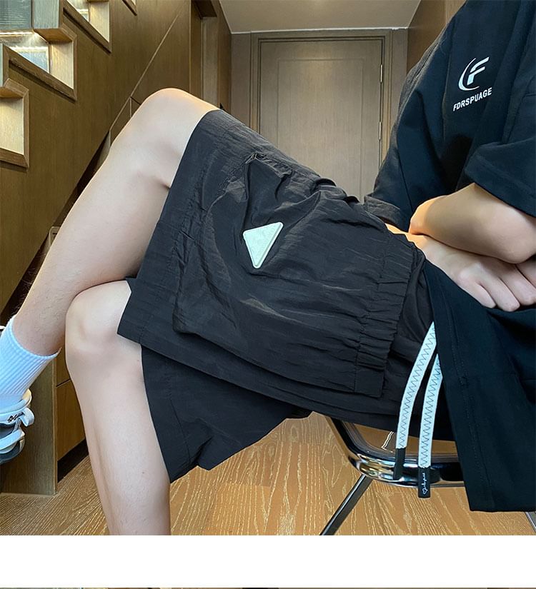 Giuliana - Effen cargoshorts met trekkoordtaille