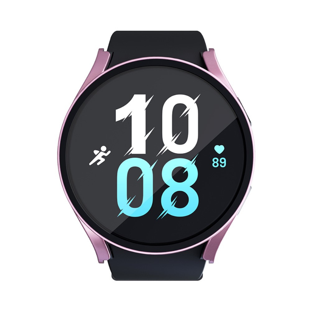 Samsung Galaxy Watch 5 / 4 (44 mm) Hardcase Bumper   Display Schutzglas - Roségold